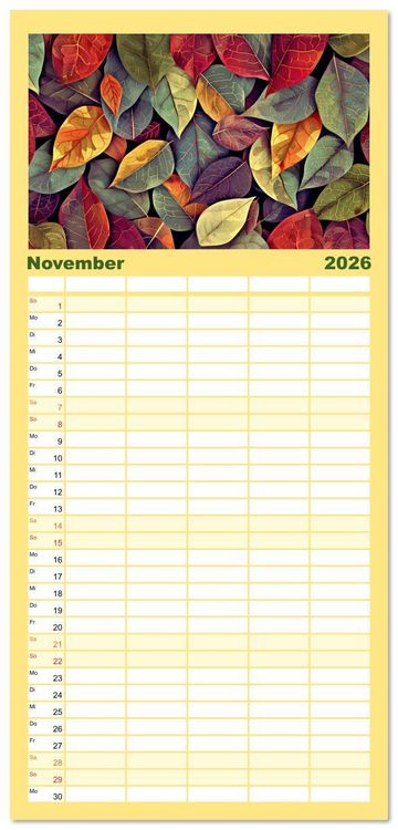 Produktbild: Familienplaner 2026 - Patchwork - Farben und Formen mit 5 Spalten (Wandkalender, 21 x 45 cm) CALVENDO