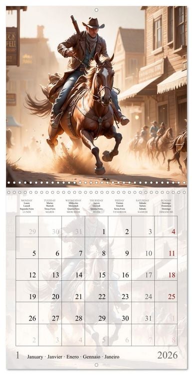 Produktbild: Western Cowboys (Wall Calendar 2026 12 &times; 12 Inch) CALVENDO 12 Month Wall Calendar