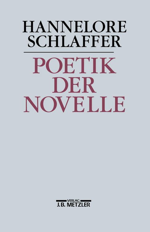 Produktbild: Poetik der Novelle