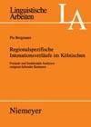 Produktbild: Regionalspezifische Intonationsverl&auml;ufe im K&ouml;lnischen