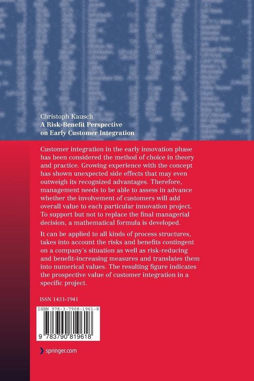 Produktbild: A Risk-Benefit Perspective on Early Customer Integration