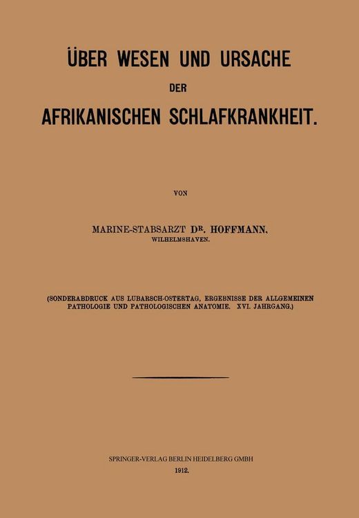 Produktbild: &Uuml;ber Wesen und Ursache der afrikanischen Schlafkrankheit