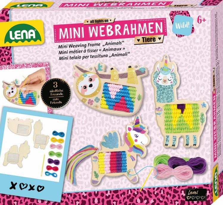 Produktbild: Mini Webrahmen Tiere, Faltschachtel