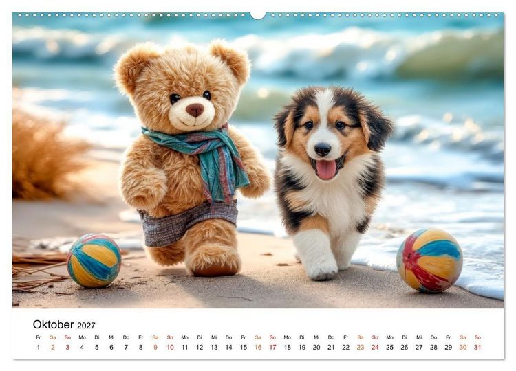 Produktbild: Teddyb&auml;r - klein aber oho (Wandkalender 2027 DIN A2 quer), CALVENDO Monatskalender