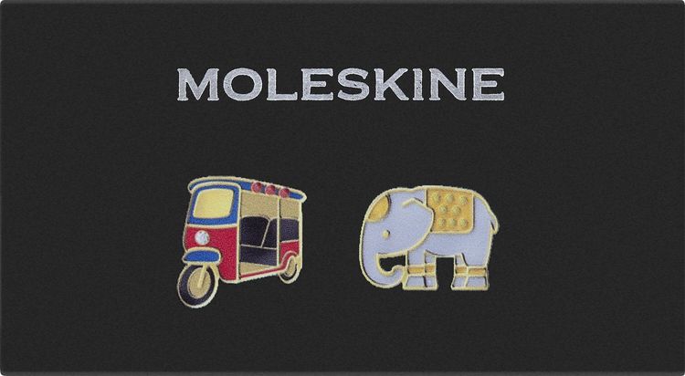 Produktbild: Moleskine Country Pins Thailand (2er-Set), Tuk-Tuk+ Elefant