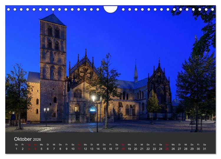 Produktbild: M&uuml;nster mit Licht (Wandkalender 2026 DIN A4 quer), CALVENDO Monatskalender