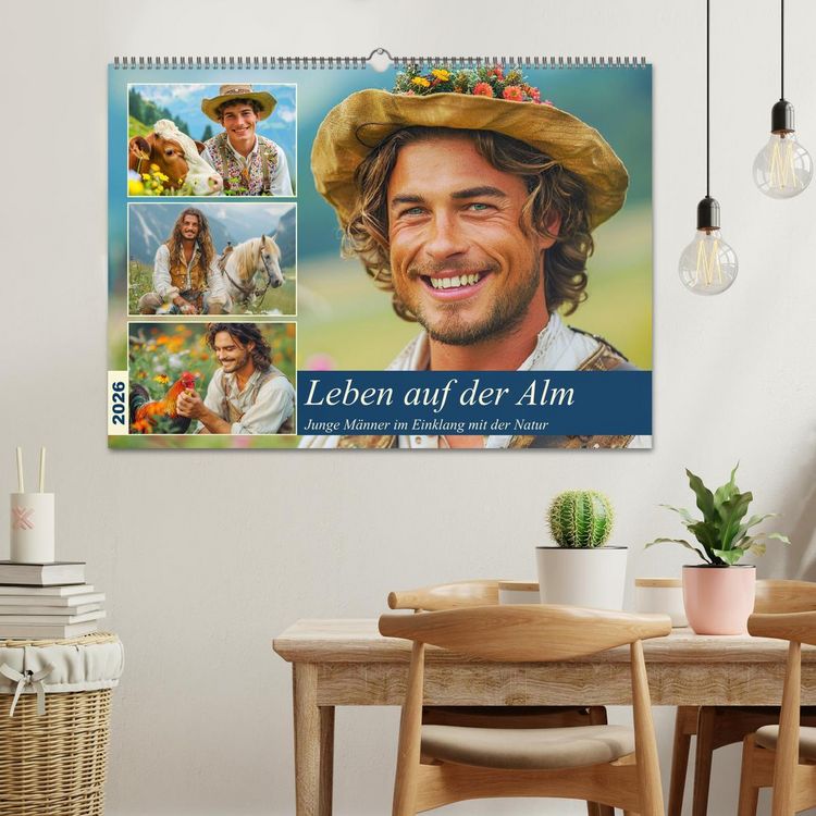 Produktbild: Leben auf der Alm. Junge M&auml;nner im Einklang mit der Natur (Wandkalender 2026 DIN A2 quer), CALVENDO Monatskalender