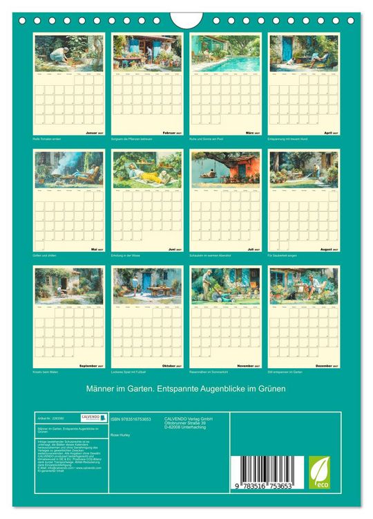 Produktbild: M&auml;nner im Garten. Entspannte Augenblicke im Gr&uuml;nen (Wandkalender 2027 DIN A4 hoch), CALVENDO Monatskalender