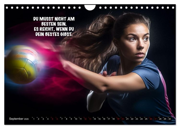 Produktbild: Motivation und Handball (Wandkalender 2026 DIN A4 quer), CALVENDO Monatskalender