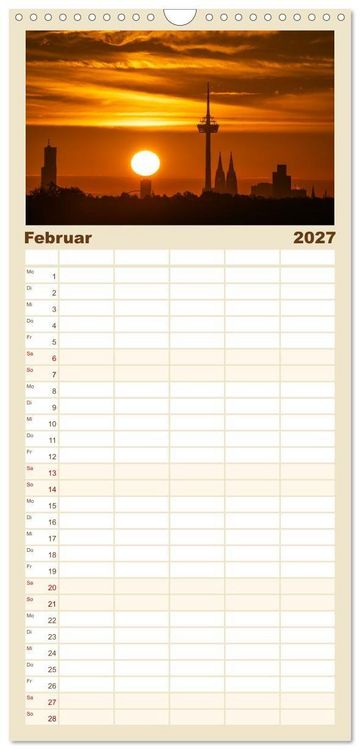 Produktbild: Familienplaner 2027 - Urbane Impressionen: Domstadt K&ouml;ln - Lebensgef&uuml;hl am Rhein mit 5 Spalten (Wandkalender, 21 x 45 cm) CALVENDO