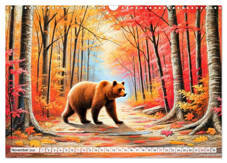 Produktbild: Ein Jahr mit den B&auml;ren - Ein majest&auml;tisches Leben in der Wildnis (Wandkalender 2026 DIN A3 quer), CALVENDO Monatskalender