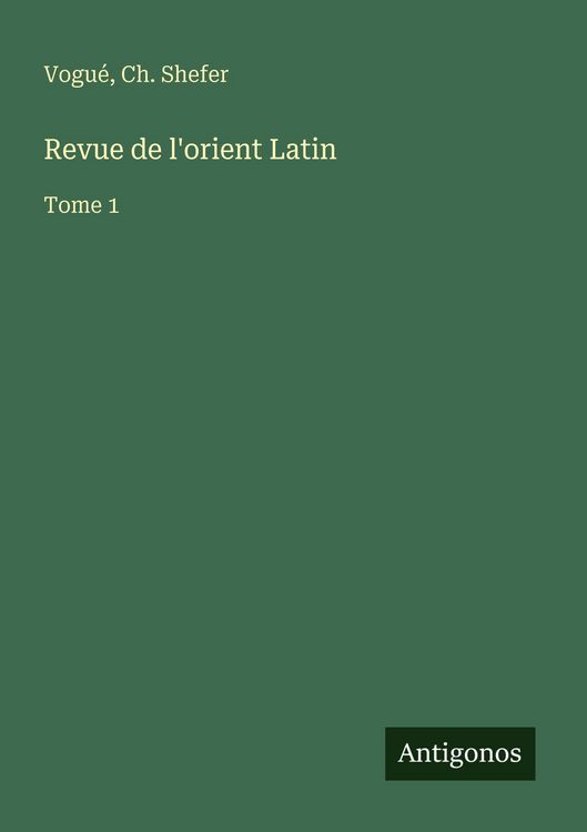 Produktbild: Revue de l'orient Latin