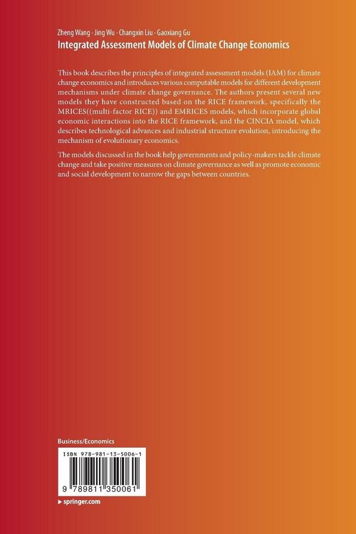 Produktbild: Integrated Assessment Models of Climate Change Economics