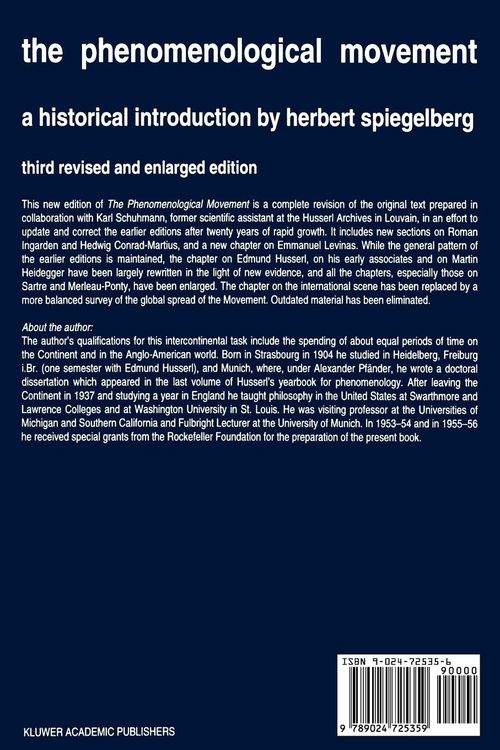Produktbild: The Phenomenological Movement