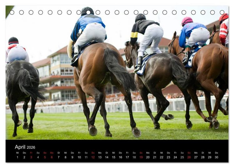 Produktbild: Faszination Galopprennen in Baden-Baden (Tischkalender 2026 DIN A5 quer), CALVENDO Monatskalender