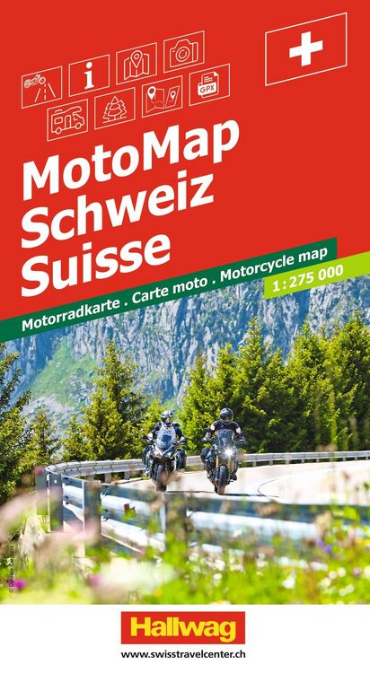 Produktbild: Hallwag MotoMap Motorradkarte Schweiz 1:275.000
