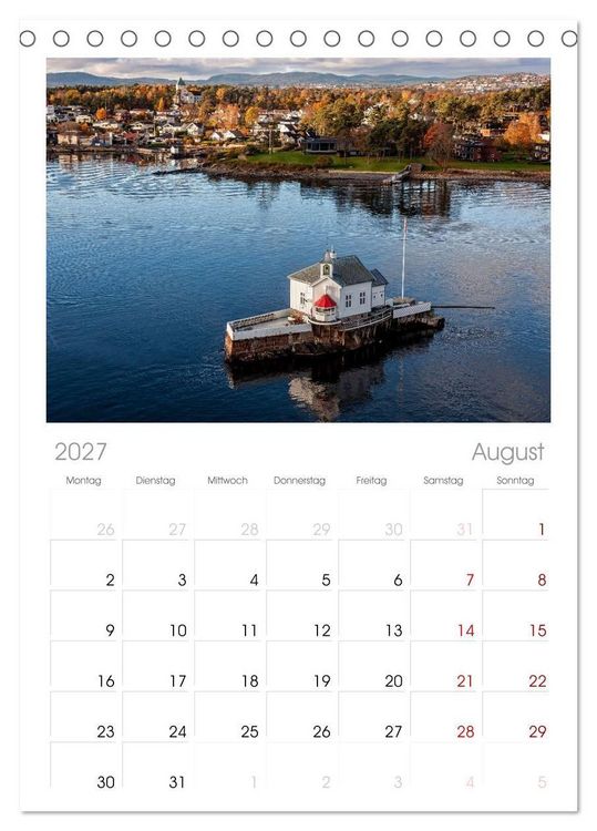 Produktbild: Tischplaner 2027 - Oslo mit dem Oslofjord (A5 Tischkalender zum Aufstellen) CALVENDO