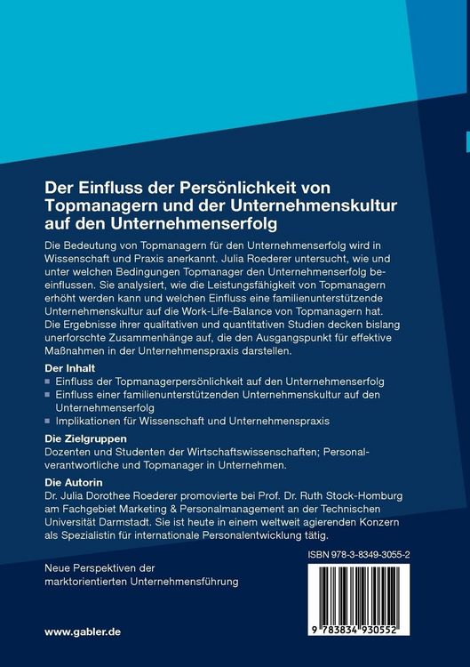Produktbild: Der Einfluss der Pers&ouml;nlichkeit von Topmanagern und der Unternehmenskultur auf den Unternehmenserfolg