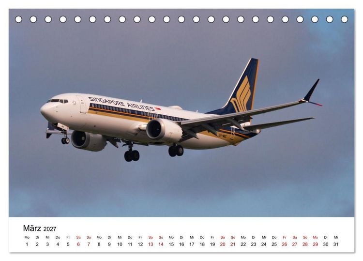Produktbild: Singapore Airlines - Die ganze Flotte (Tischkalender 2027 DIN A5 quer), CALVENDO Monatskalender
