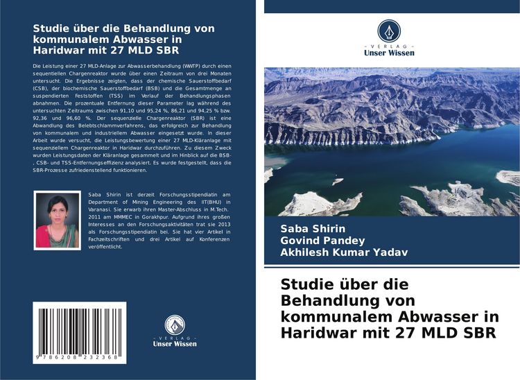 Produktbild: Studie &uuml;ber die Behandlung von kommunalem Abwasser in Haridwar mit 27 MLD SBR