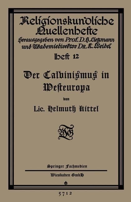 Produktbild: Der Calvinismus in Westeuropa
