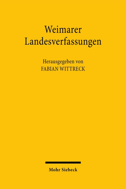 Produktbild: Weimarer Landesverfassungen