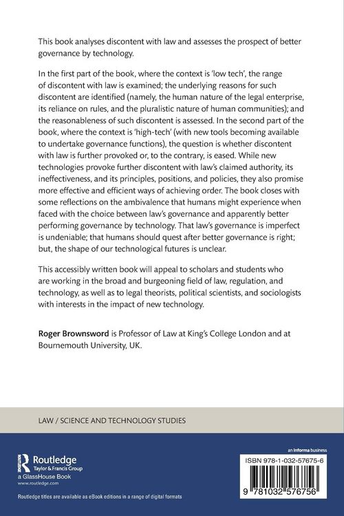 Produktbild: Technology, Humans, and Discontent with Law