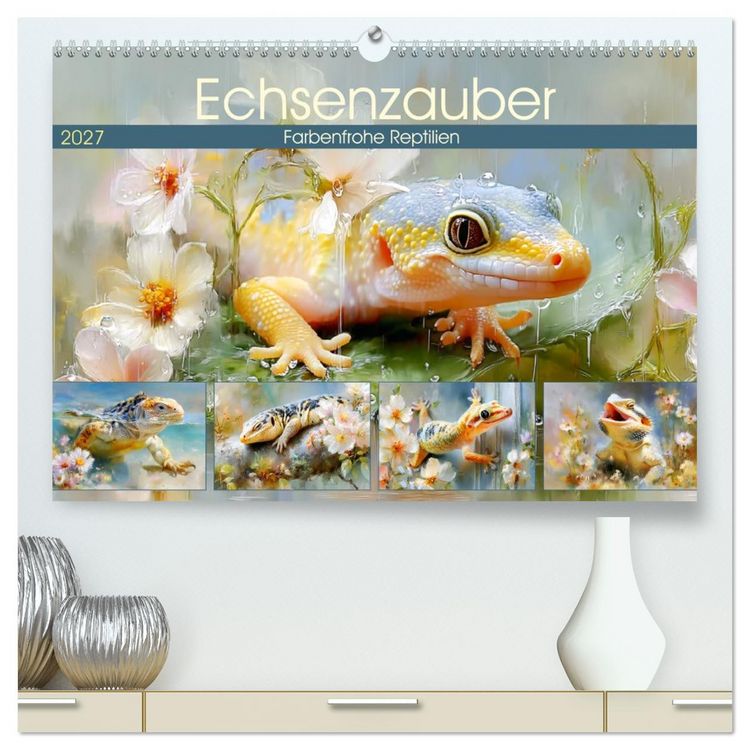 Produktbild: Echsenzauber. Farbenfrohe Reptilien (hochwertiger Premium Wandkalender 2027 DIN A2 quer), Kunstdruck in Hochglanz