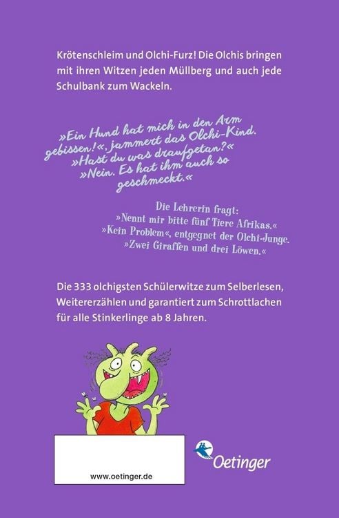Produktbild: Die Olchis. Die 333 olchigsten Sch&uuml;lerwitze f&uuml;r Stinkerlinge