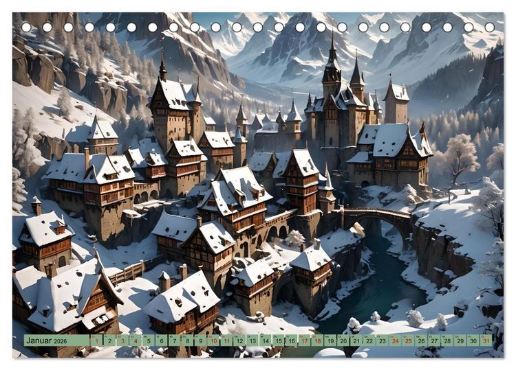 Produktbild: Mittelalterliche St&auml;dte und Burgen (Tischkalender 2026 DIN A5 quer), CALVENDO Monatskalender