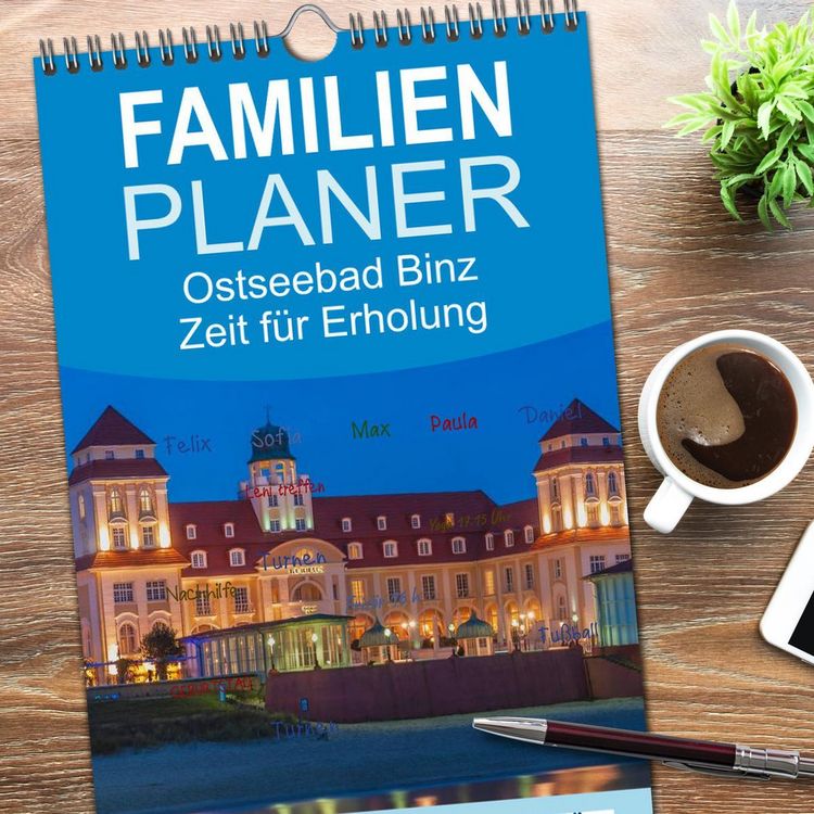 Produktbild: Familienplaner 2026 - Ostseebad Binz &ndash; Zeit f&uuml;r Erholung mit 5 Spalten (Wandkalender, 21 x 45 cm) CALVENDO