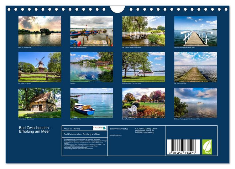 Produktbild: Bad Zwischenahn - Erholung am Meer (Wandkalender 2026 DIN A4 quer), CALVENDO Monatskalender