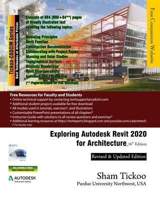 Produktbild: Exploring Autodesk Revit 2020 for Architecture, 16th Edition
