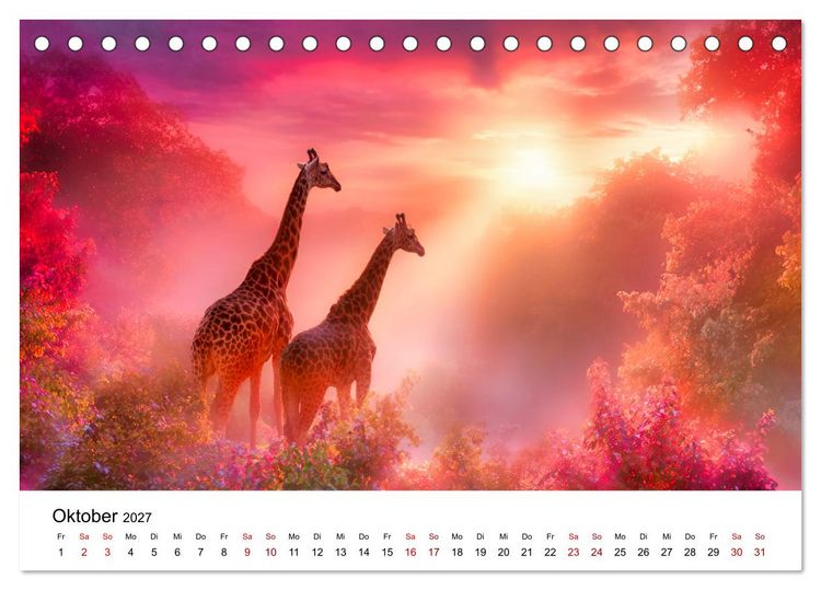 Produktbild: Sanfte Riesen - Giraffen in ihrer Welt (Tischkalender 2027 DIN A5 quer), CALVENDO Monatskalender
