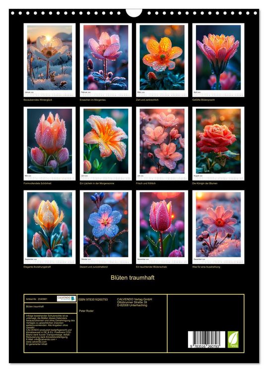 Produktbild: Bl&uuml;ten traumhaft (Wandkalender 2026 DIN A3 hoch), CALVENDO Monatskalender