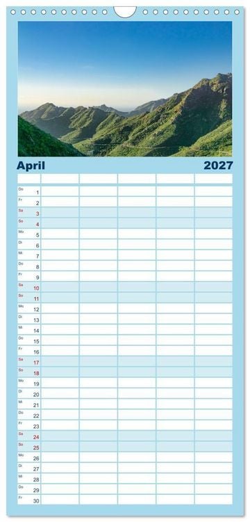 Produktbild: Familienplaner 2027 - Kanaren - wundersch&ouml;ne Inseln im Atlantik mit 5 Spalten (Wandkalender, 21 x 45 cm) CALVENDO