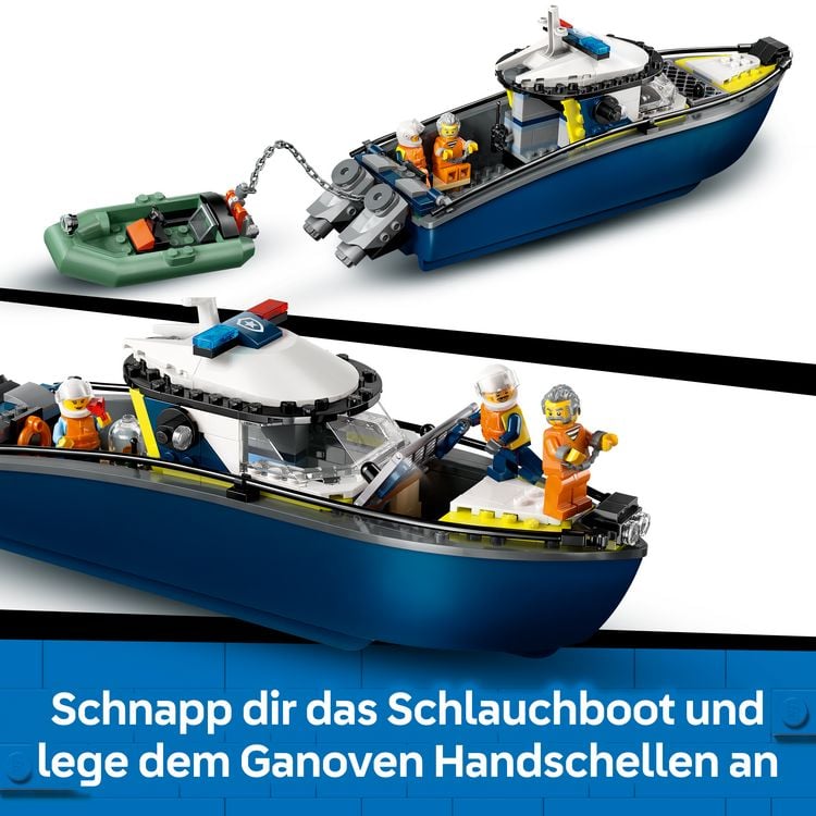 Produktbild: LEGO City Verfolgungsjagd im Polizeiboot, Spielset mit Schnellboot 60456