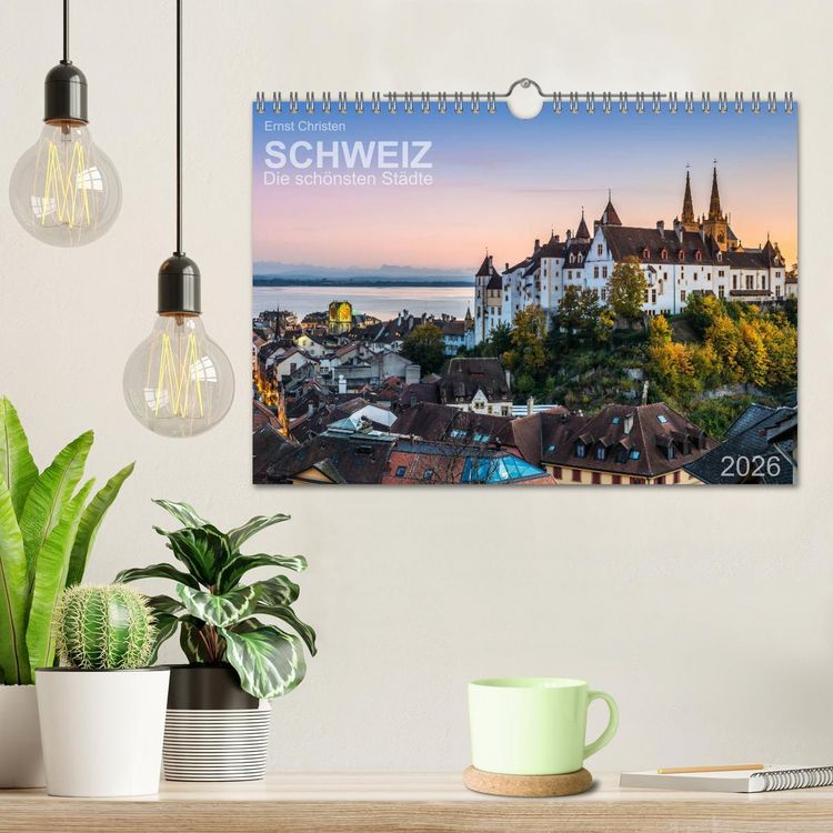 Produktbild: Schweiz - Die sch&ouml;nsten St&auml;dte (Wandkalender 2026 DIN A4 quer), CALVENDO Monatskalender