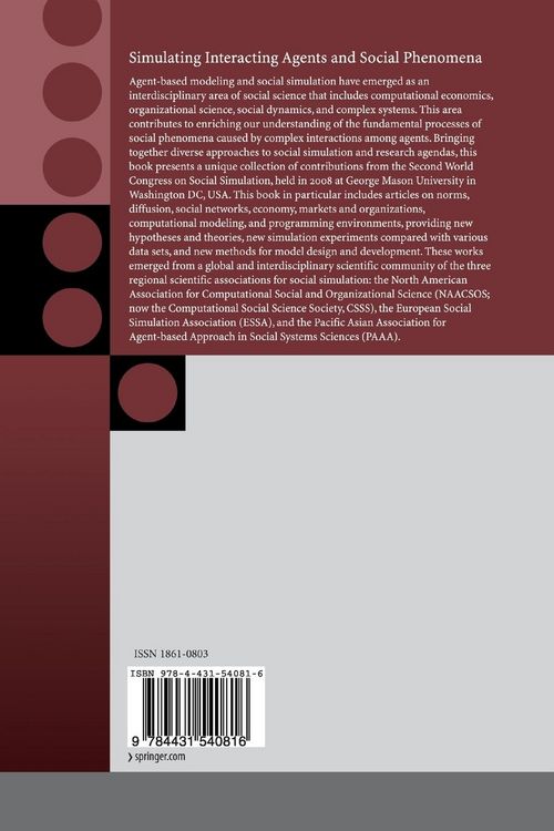 Produktbild: Simulating Interacting Agents and Social Phenomena