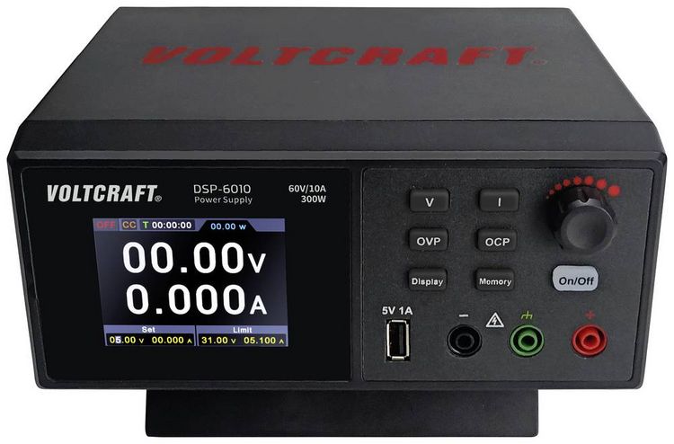 Produktbild: VOLTCRAFT DSP-6010 Labornetzger&auml;t, einstellbar 0 - 60 V 0 - 10 A 300 W USB 2.0 Buchse A fernsteuerbar Anzahl Ausg&auml;nge 1 x