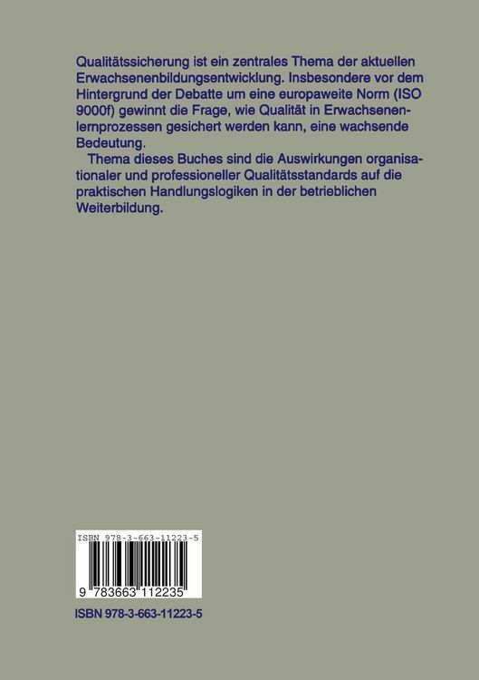 Produktbild: Qualit&auml;tssicherung in der Erwachsenenbildung