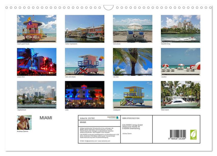 Produktbild: MIAMI (Wandkalender 2026 DIN A3 quer), CALVENDO Monatskalender