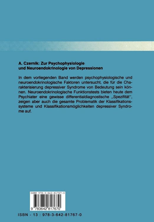 Produktbild: Zur Psychophysiologie und Neuroendokrinologie von Depressionen