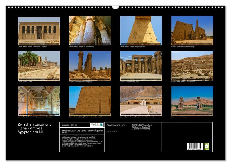 Produktbild: Zwischen Luxor und Qena - antikes &Auml;gypten am Nil (Wandkalender 2026 DIN A2 quer), CALVENDO Monatskalender