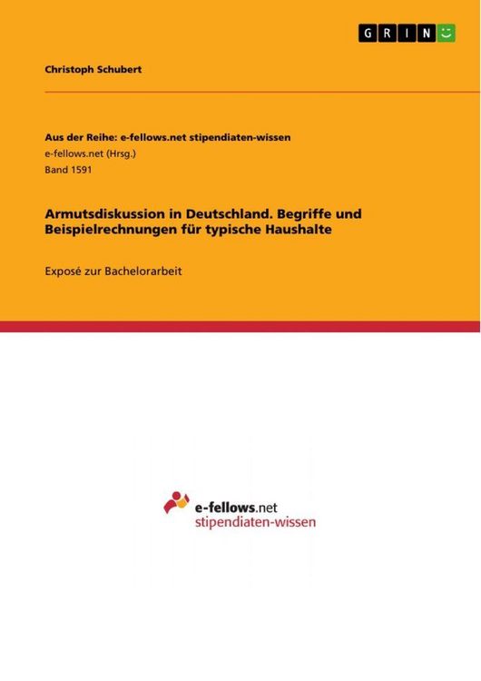 Produktbild: Armutsdiskussion in Deutschland. Begriffe und Beispielrechnungen f&uuml;r typische Haushalte