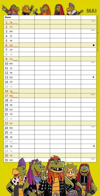 Produktbild: HeavySaurus Familienkalender 2027