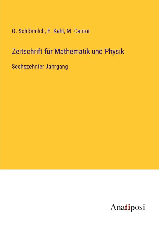 Produktbild: Zeitschrift f&uuml;r Mathematik und Physik