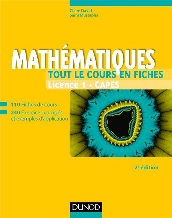 Produktbild: Math&eacute;matiques : tout le cours en fiches, licence 1, Capes