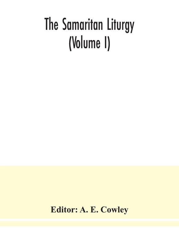Produktbild: The Samaritan Liturgy (Volume I)