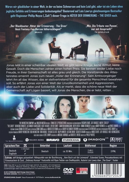 Produktbild: H&uuml;ter der Erinnerung - The Giver